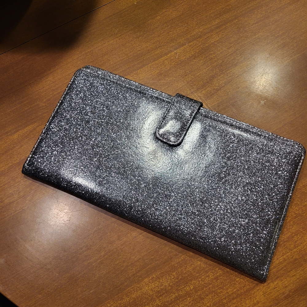 Elegant Black Glitter Clutch